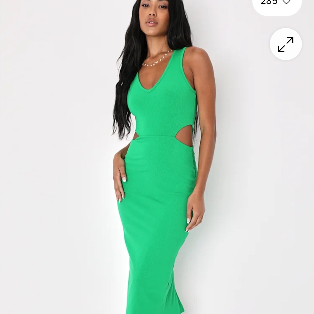 Lulus Green Cutout Dress